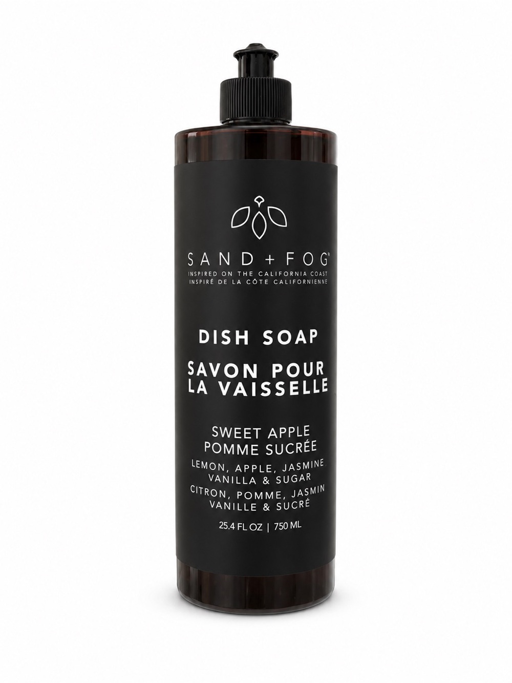 SAND + FOG Sweet Apple Dish Soap — Black Bottle